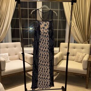 Blue Slip Maxi Cocktail Dress